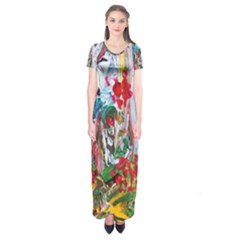 Eden Garden 1 6 Short Sleeve Maxi Dress by bestdesignintheworld