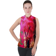 Revelation 1 1 Mock Neck Chiffon Sleeveless Top by bestdesignintheworld