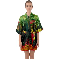 Revelation 1 8 Half Sleeve Satin Kimono  by bestdesignintheworld