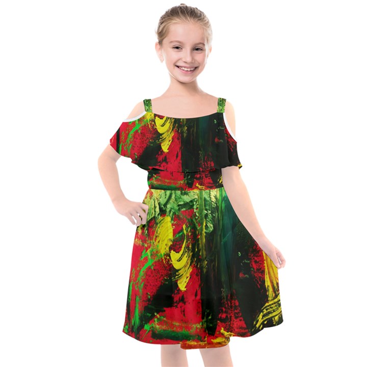 Revelation 1 8 Kids  Cut Out Shoulders Chiffon Dress