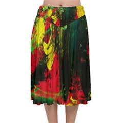 Revelation 1 8 Velvet Flared Midi Skirt by bestdesignintheworld