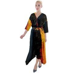 Revelation 1 8 Quarter Sleeve Wrap Front Maxi Dress