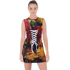 Revelation 1 9 Lace Up Front Bodycon Dress