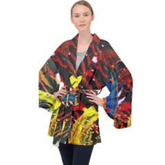 Parade Of The Planets 1 1 Long Sleeve Velvet Kimono 