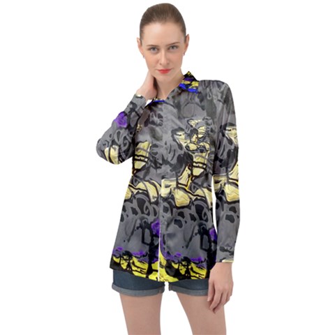 Motion And Emotion 1 1 Long Sleeve Satin Shirt by bestdesignintheworld