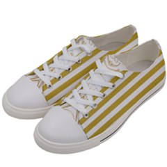  Women s Low Top Canvas Sneakers ( Gold N White) by TrizzyDZ