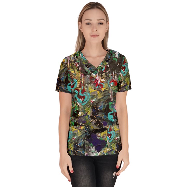 Forest 1 1 Women s V-Neck Scrub Top