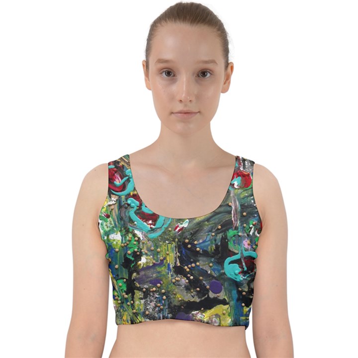 Forest 1 1 Velvet Racer Back Crop Top