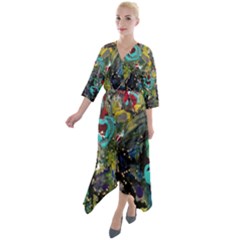 Forest 1 1 Quarter Sleeve Wrap Front Maxi Dress