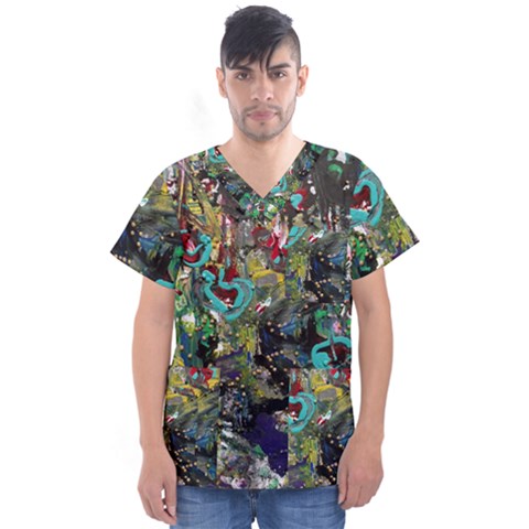 Forest 1 1 Men s V-neck Scrub Top by bestdesignintheworld