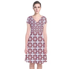 Df Cordilleri Short Sleeve Front Wrap Dress by deformigo