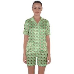 Df San Benito Satin Short Sleeve Pyjamas Set by deformigo