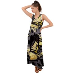 Motion And Emotion 1 2 V-neck Chiffon Maxi Dress