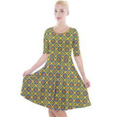 Df Teelanka Quarter Sleeve A-line Dress by deformigo