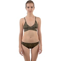 Df Tobacco Field Wrap Around Bikini Set by deformigo