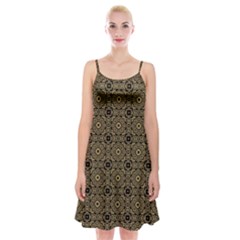 Df Tobacco Field Spaghetti Strap Velvet Dress