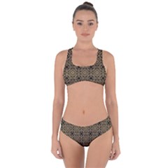 Df Tobacco Field Criss Cross Bikini Set by deformigo