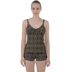 Df Tobacco Field Tie Front Two Piece Tankini by deformigo