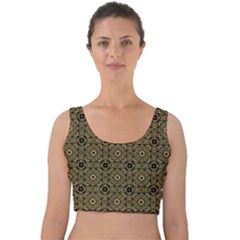 Df Tobacco Field Velvet Crop Top by deformigo