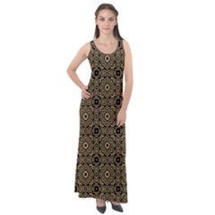 Df Tobacco Field Sleeveless Velour Maxi Dress by deformigo