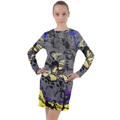 Motion And Emotion 1 1 Long Sleeve Hoodie Dress