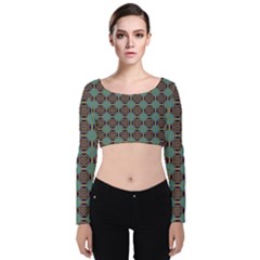 Df Catania Velvet Long Sleeve Crop Top by deformigo