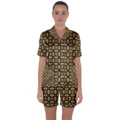 Df Delizia Satin Short Sleeve Pyjamas Set by deformigo