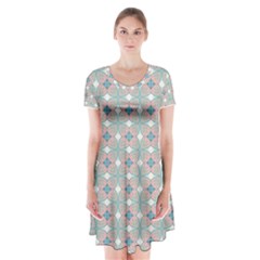 Df Mezzaniche Short Sleeve V-neck Flare Dress by deformigo