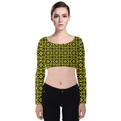 Df Manzanilla Velvet Long Sleeve Crop Top by deformigo