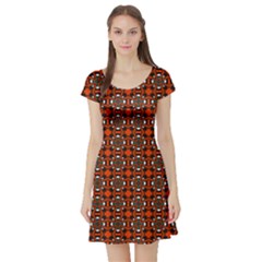 Df Mandarino Short Sleeve Skater Dress by deformigo