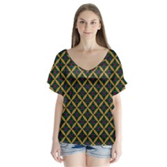 Df Joshimath V-neck Flutter Sleeve Top by deformigo