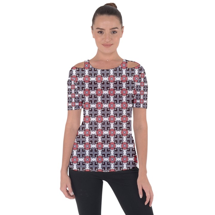 DF James Arguster Shoulder Cut Out Short Sleeve Top