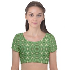 Df Bex Velvet Short Sleeve Crop Top  by deformigo