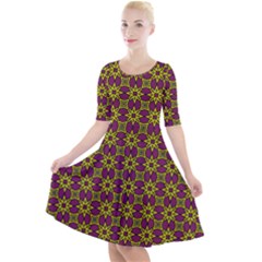 Df Semaris Quarter Sleeve A-line Dress by deformigo