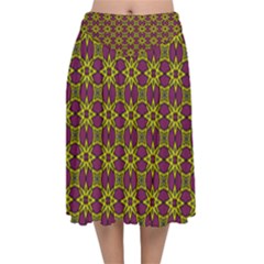 Df Semaris Velvet Flared Midi Skirt by deformigo