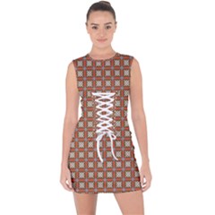 Df Asansor Lace Up Front Bodycon Dress by deformigo