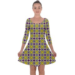 Df Florence Delem Quarter Sleeve Skater Dress by deformigo