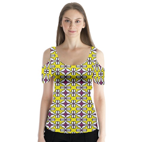 Df Florence Delem Butterfly Sleeve Cutout Tee  by deformigo