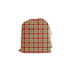 Df Hackberry Grid Drawstring Pouch (small) by deformigo