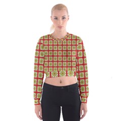 Df Hackberry Grid Cropped Sweatshirt by deformigo