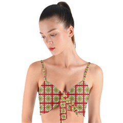 Df Hackberry Grid Woven Tie Front Bralet