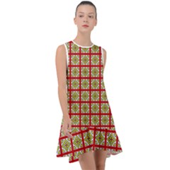 Df Hackberry Grid Frill Swing Dress by deformigo