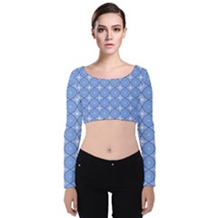 Df Alabaster Velvet Long Sleeve Crop Top by deformigo