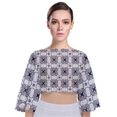 Df Snowland Tie Back Butterfly Sleeve Chiffon Top by deformigo