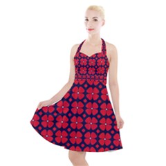 Df Clematis Halter Party Swing Dress  by deformigo