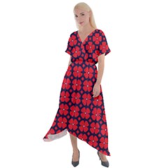 Df Clematis Cross Front Sharkbite Hem Maxi Dress