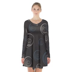 Rounder Iii Long Sleeve Velvet V-neck Dress