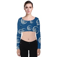 Rounder Viii Velvet Long Sleeve Crop Top by anthromahe