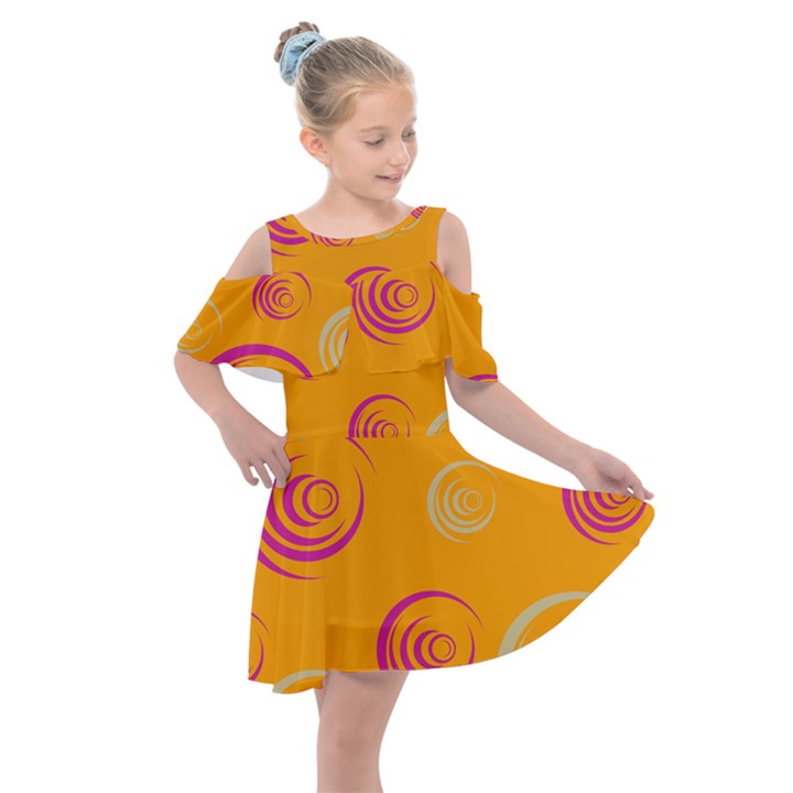 Rounder IX Kids  Shoulder Cutout Chiffon Dress