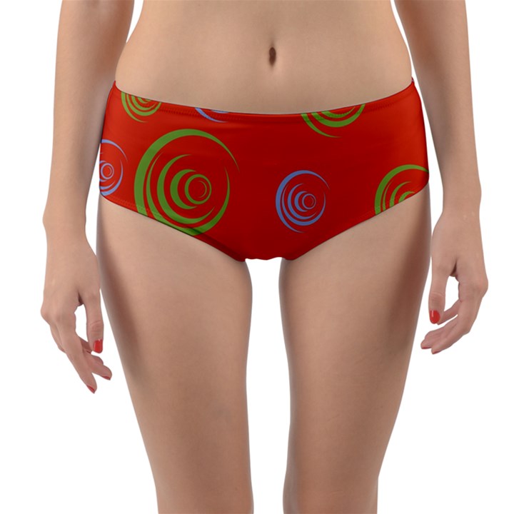 Rounder X Reversible Mid-Waist Bikini Bottoms